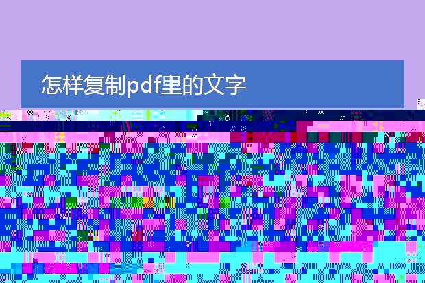 怎样复制pdf里的文字