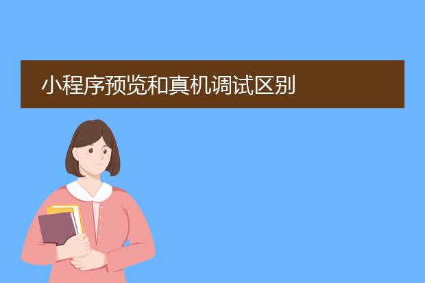 小程序预览和真机调试区别